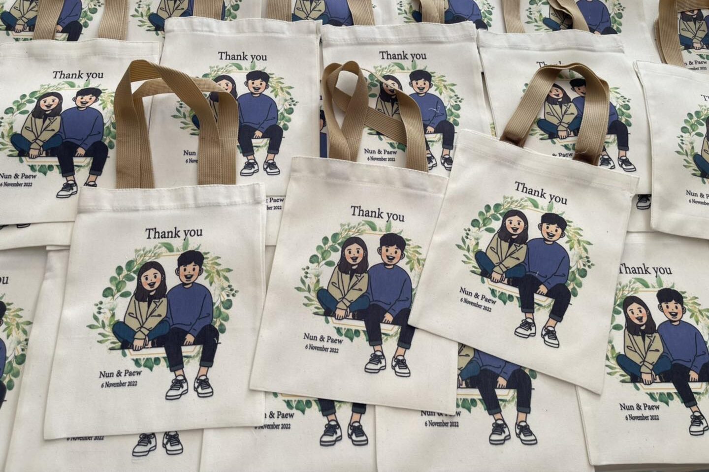 ของชำร่วย กระเป๋าผ้าดิบ สกรีน