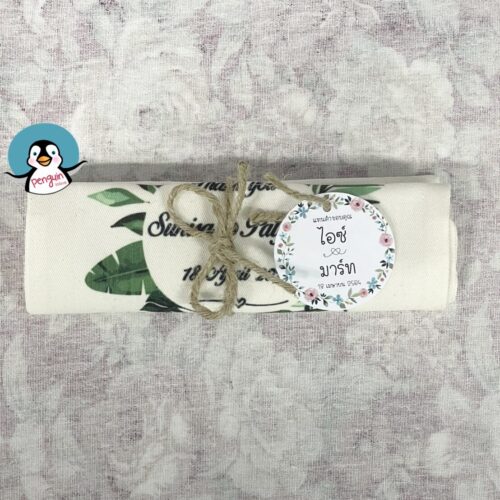 ถุงผ้าดิบ พับผูกโบว์