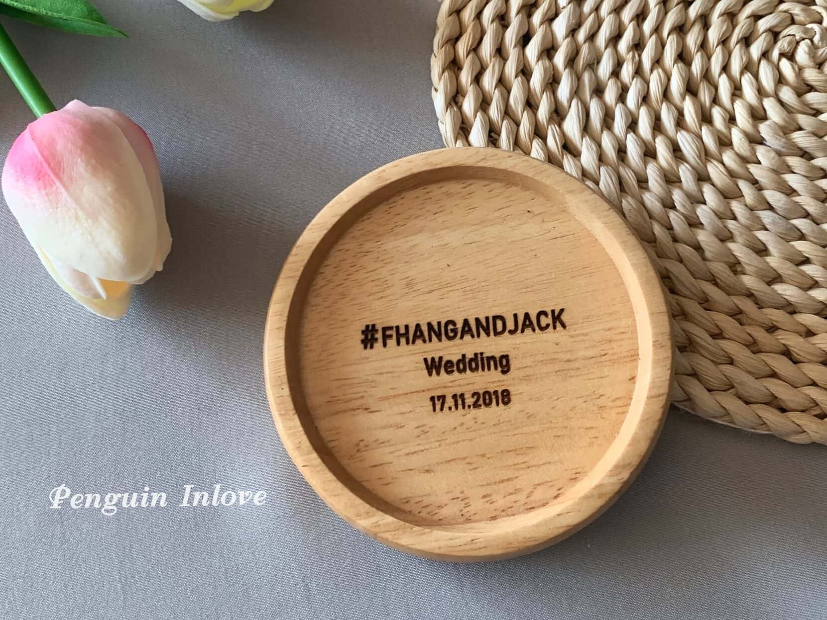 ที่รองแก้วไม้ เลเซอร์